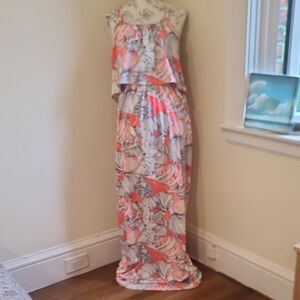 JB by Julie Brown Coral and White Patterned Dress